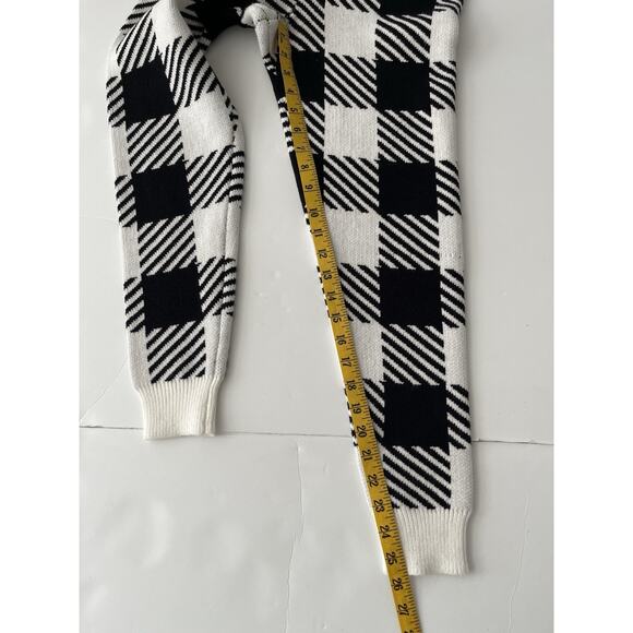 Beach Bunny Knit Joggers Pants Women S White Black Buffalo Check Stretch Cozy - Picture 9 of 11